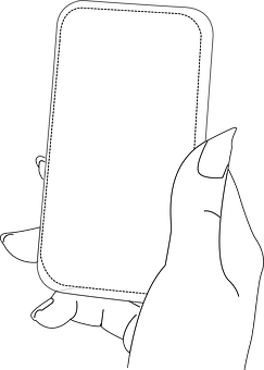 Hand Holding Smartphone Outline