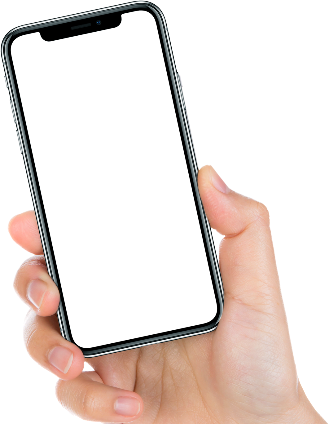 Hand Holdingi Phone Mockup Transparent Background