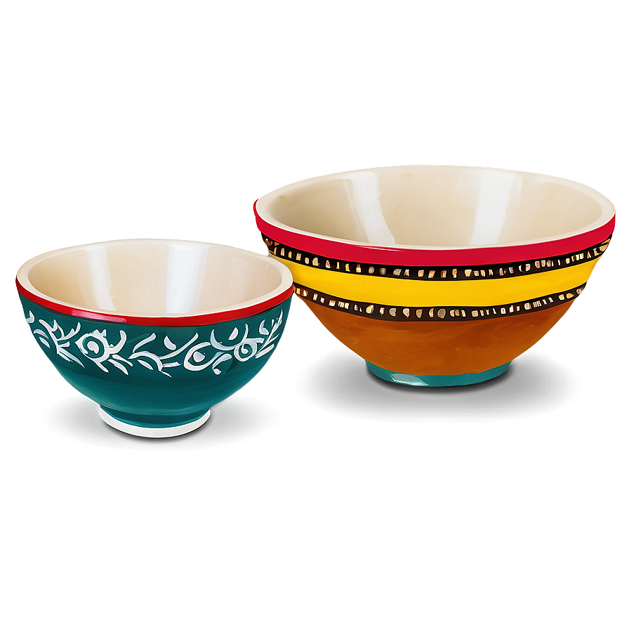 Hand-painted Clay Bowls Png Hmc