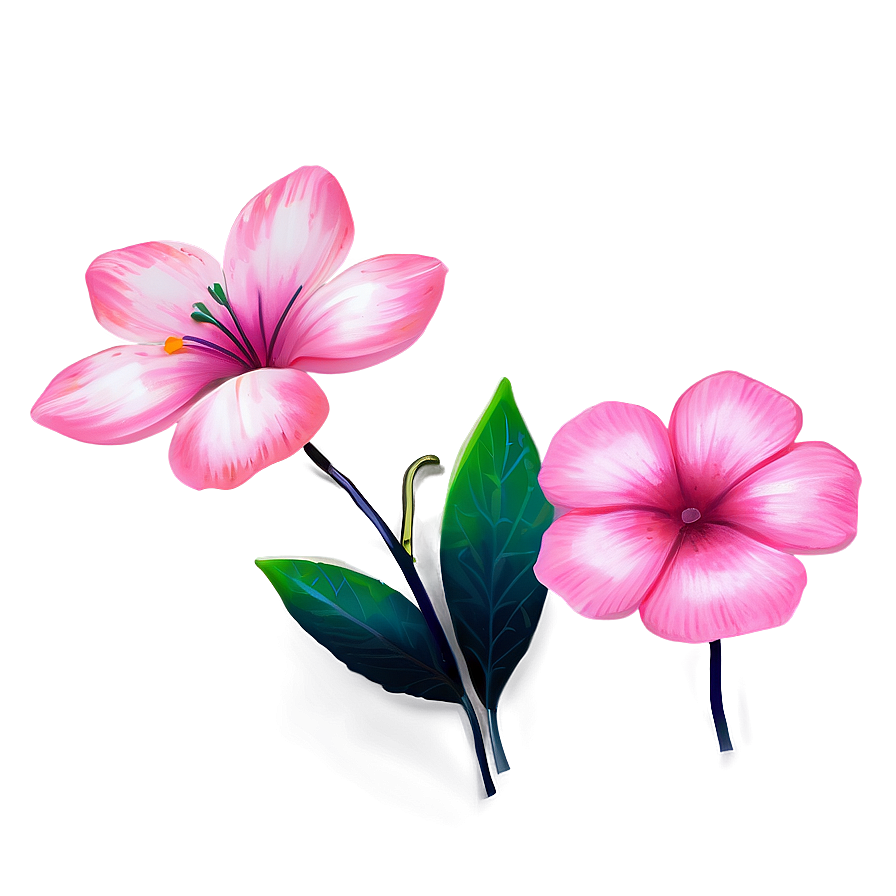 Hand-painted Pink Flowers Png 05242024