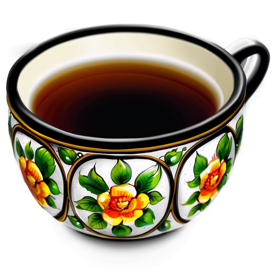 Hand Painted Tea Cup Png Jpa95