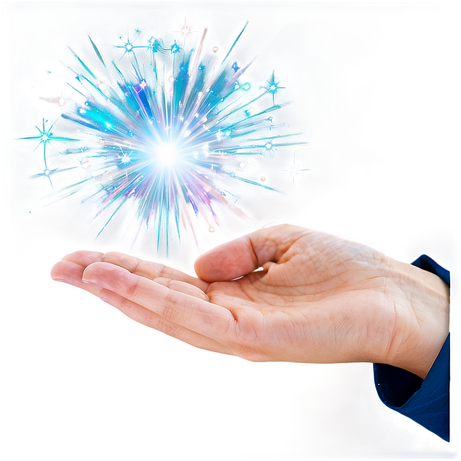 Hand With Sparkles Png 04292024