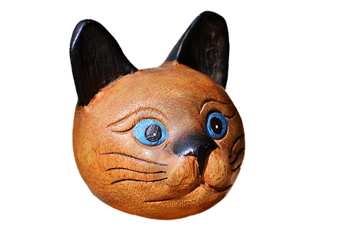 Handcrafted Cat Face Sculpture