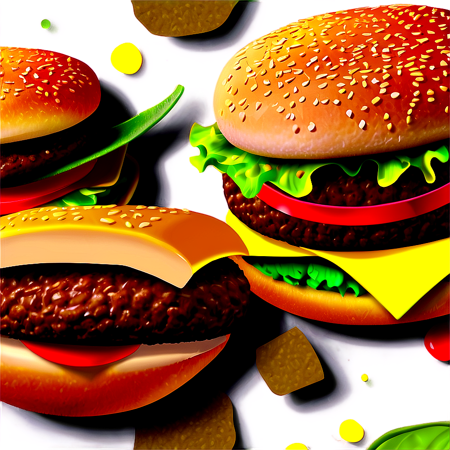 Handcrafted Cheeseburger Art Png 45