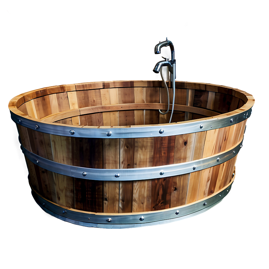 Handcrafted Wooden Barrel Tub Png Bgr