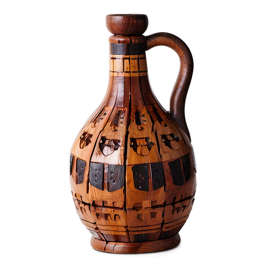 Handcrafted Wooden Jug Png 06262024