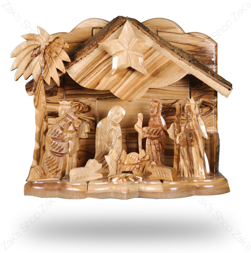 Handcrafted Wooden Nativity Scene