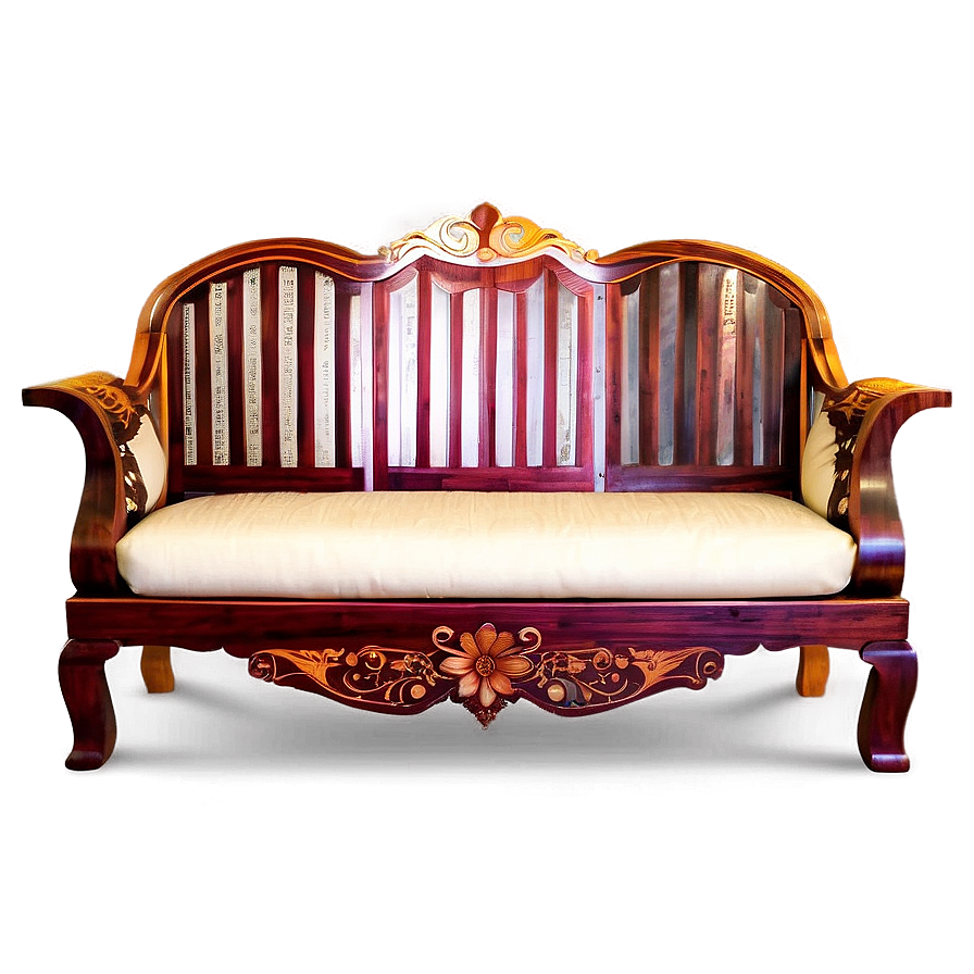 Handcrafted Wooden Sofa Png 60