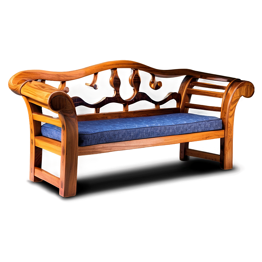 Handcrafted Wooden Sofa Png Kax