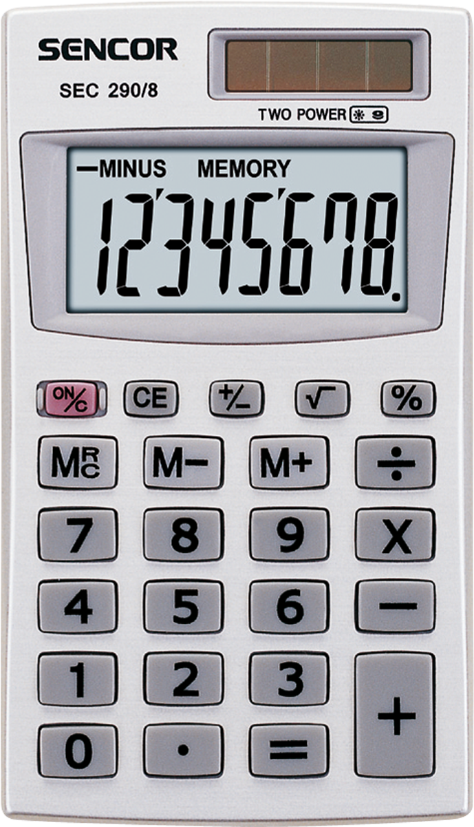 Handheld Calculator Displaying Numbers