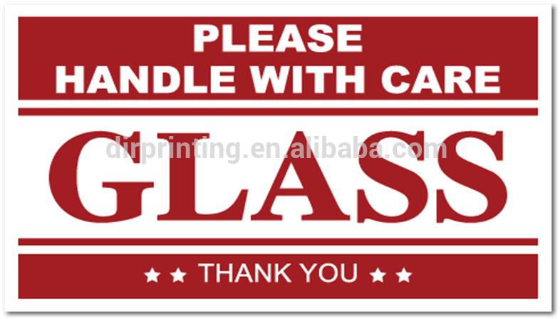 Handle With Care Glass Label