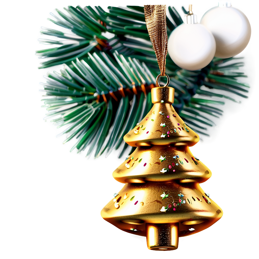 Handmade Gold Christmas Tree Decorations Png 06282024