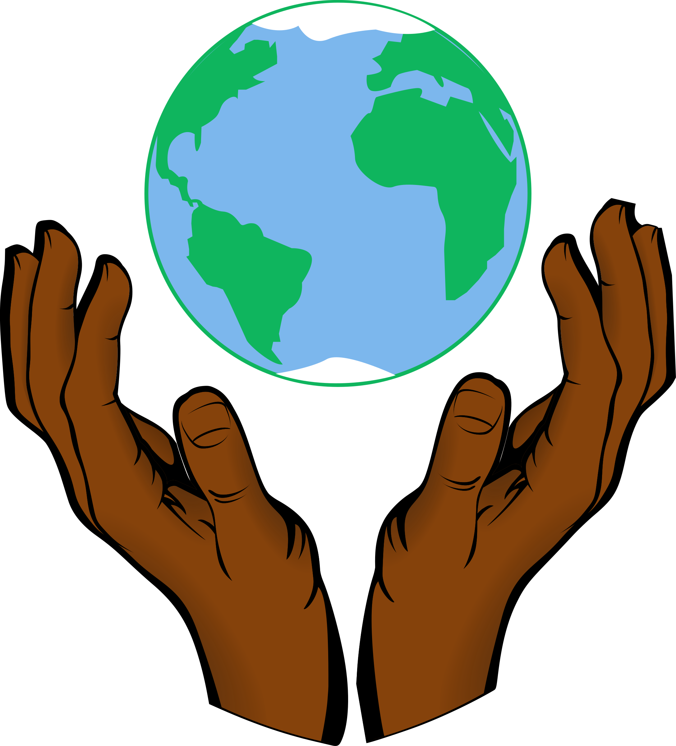 Hands Cradling Globe Clipart