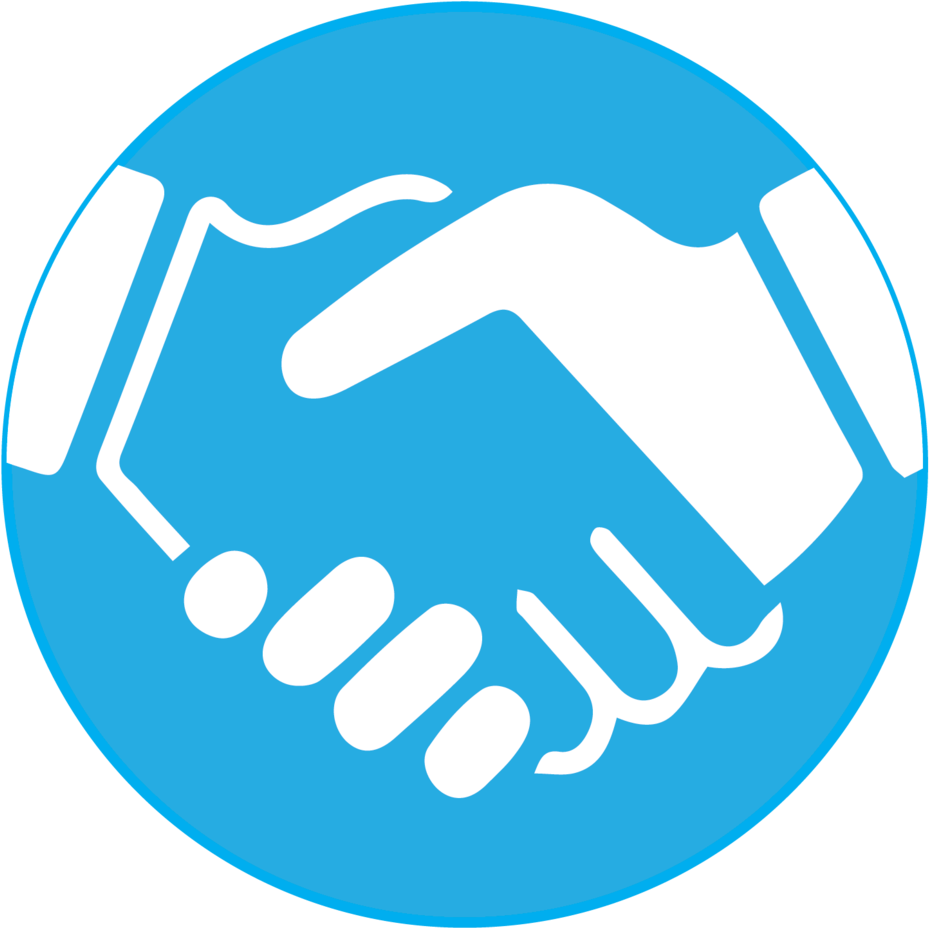 Handshake Icon Blue Background