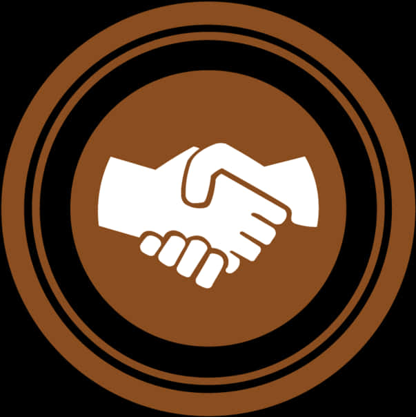 Handshake Icon Brown Background