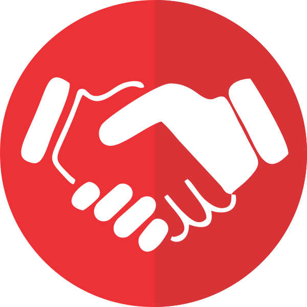 Handshake Icon Red Background