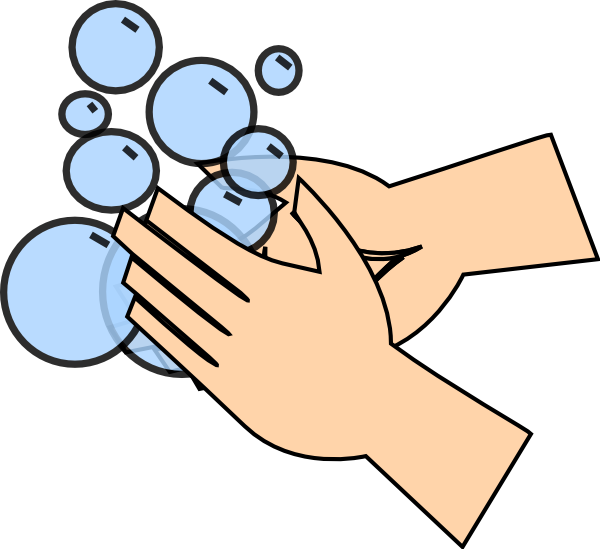Handwashing With Soap Bubbles Cartoon