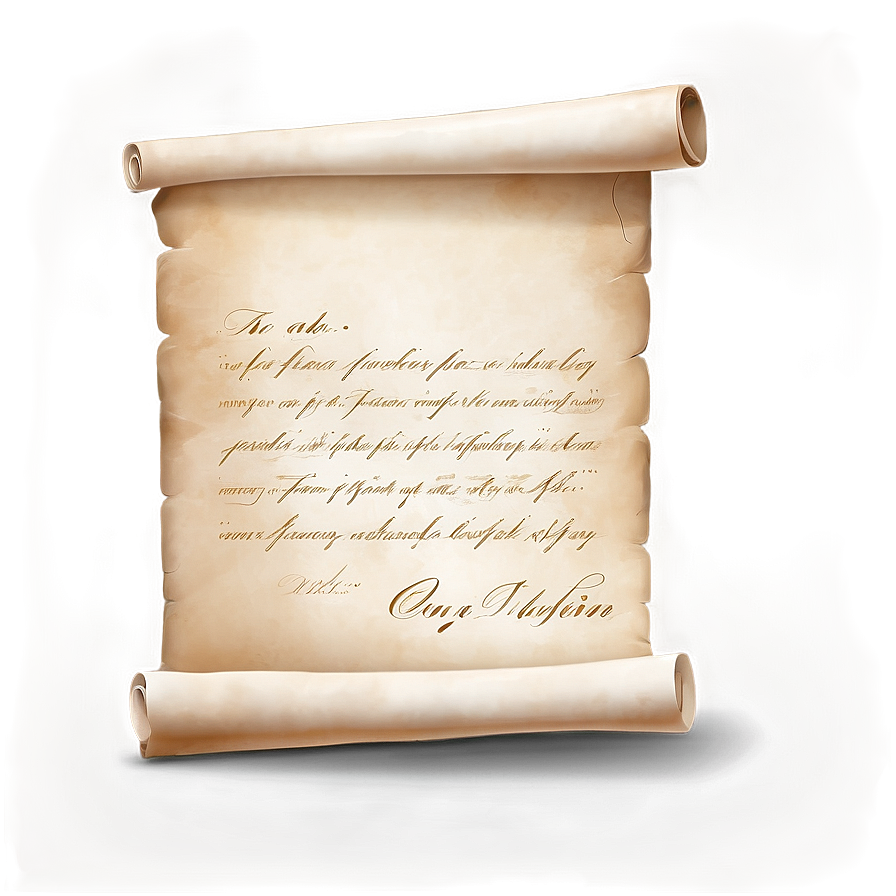 Handwritten Letter Scroll Png Qag