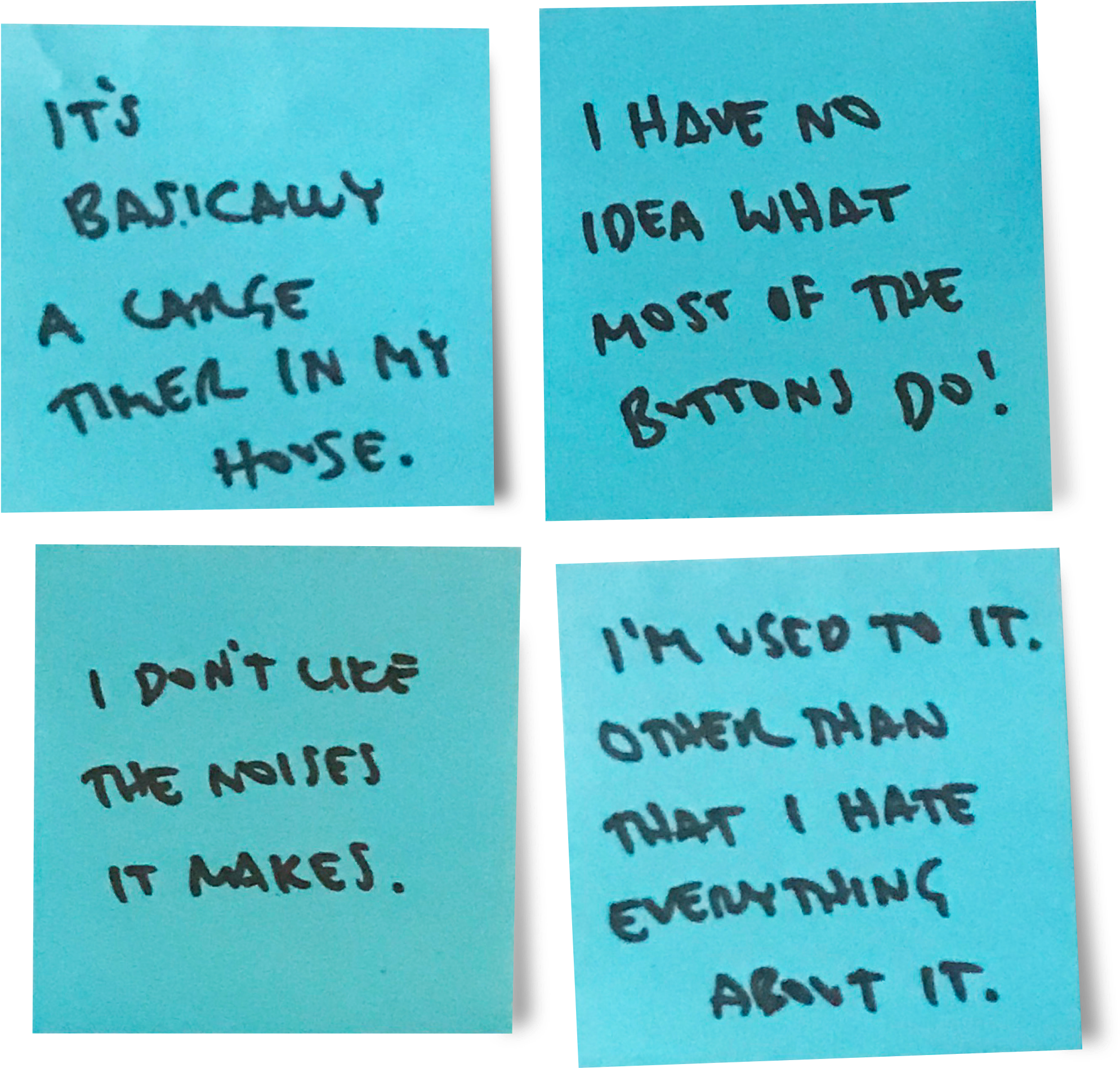 Handwritten Notes Complaints Blue Sticky Paper