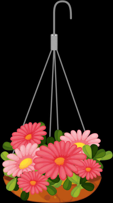 Hanging Flower Basket Vector