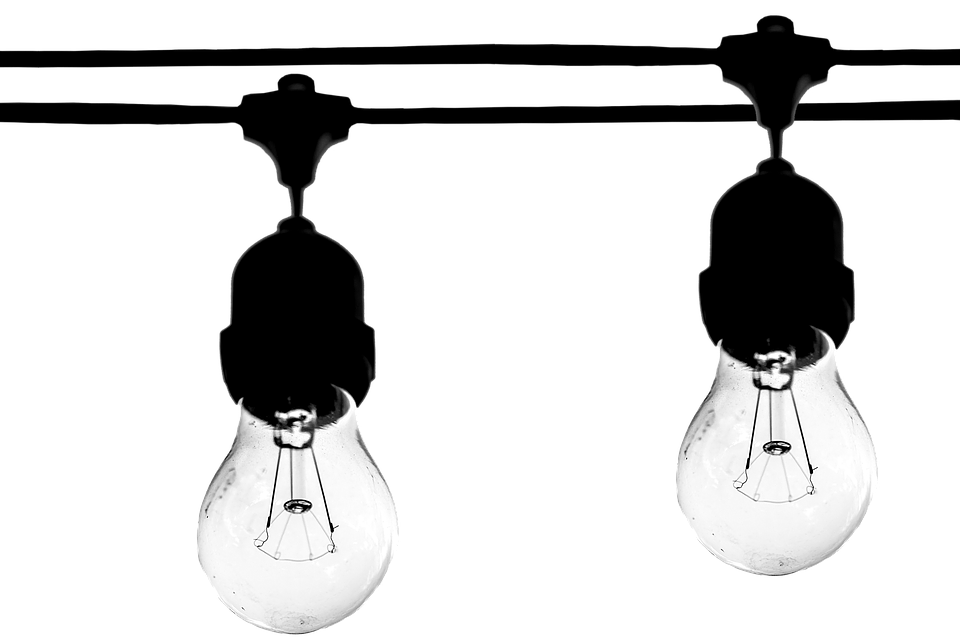 Hanging Lightbulbs Silhouette