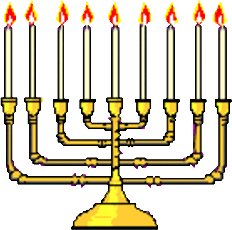 Hanukkah Menorah Fully Lit