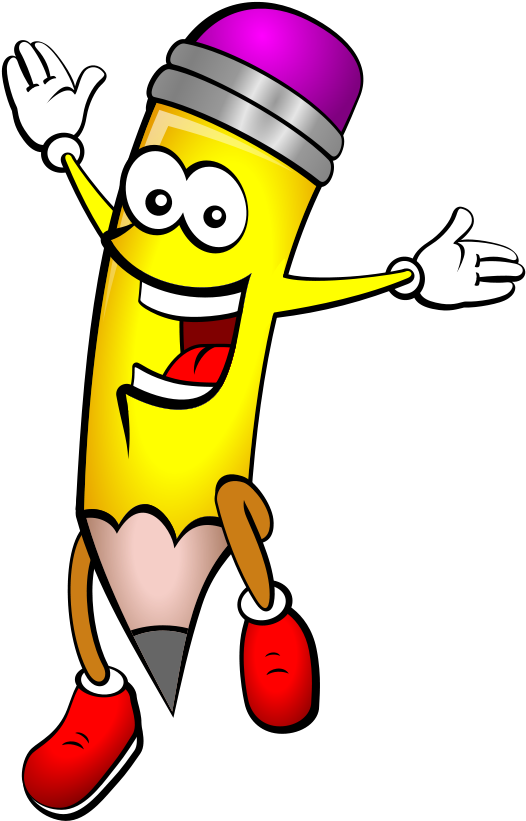 Happy Animated Pencil Clipart