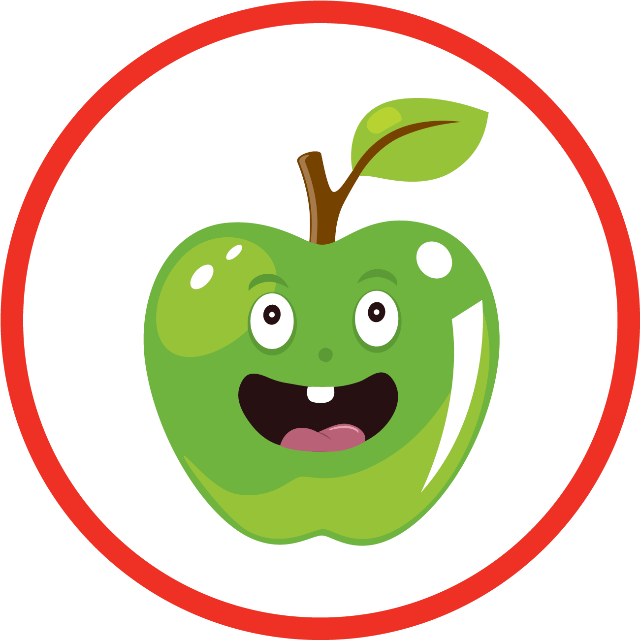 Happy Apple Cartoon Character