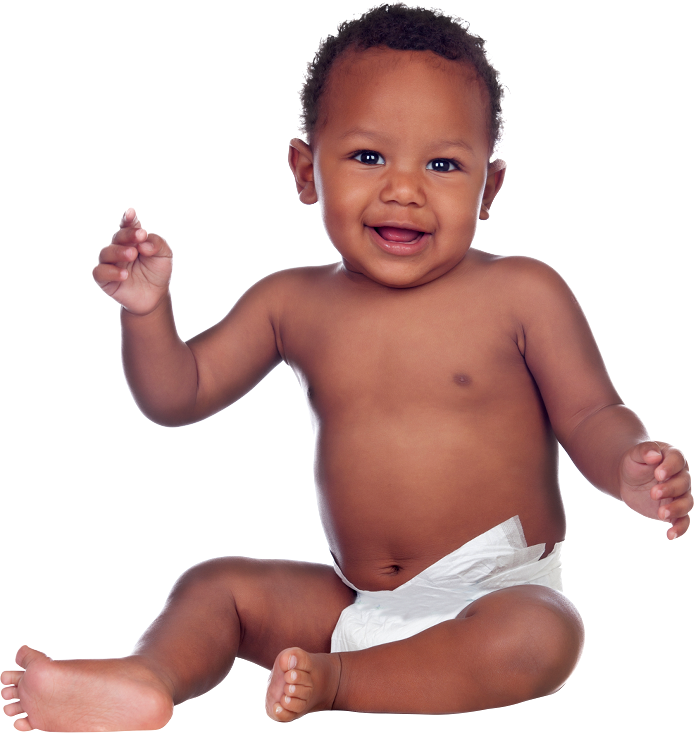 Happy Baby Smiling In Diaper