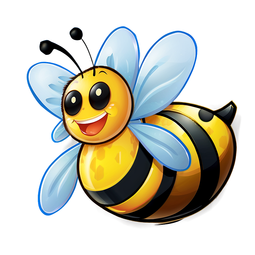 Happy Bee Illustration Png Paw74