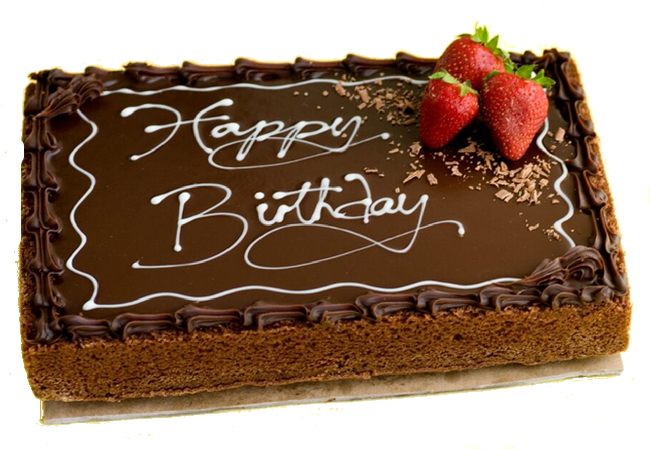 Happy Birthday Chocolate Cakewith Strawberries