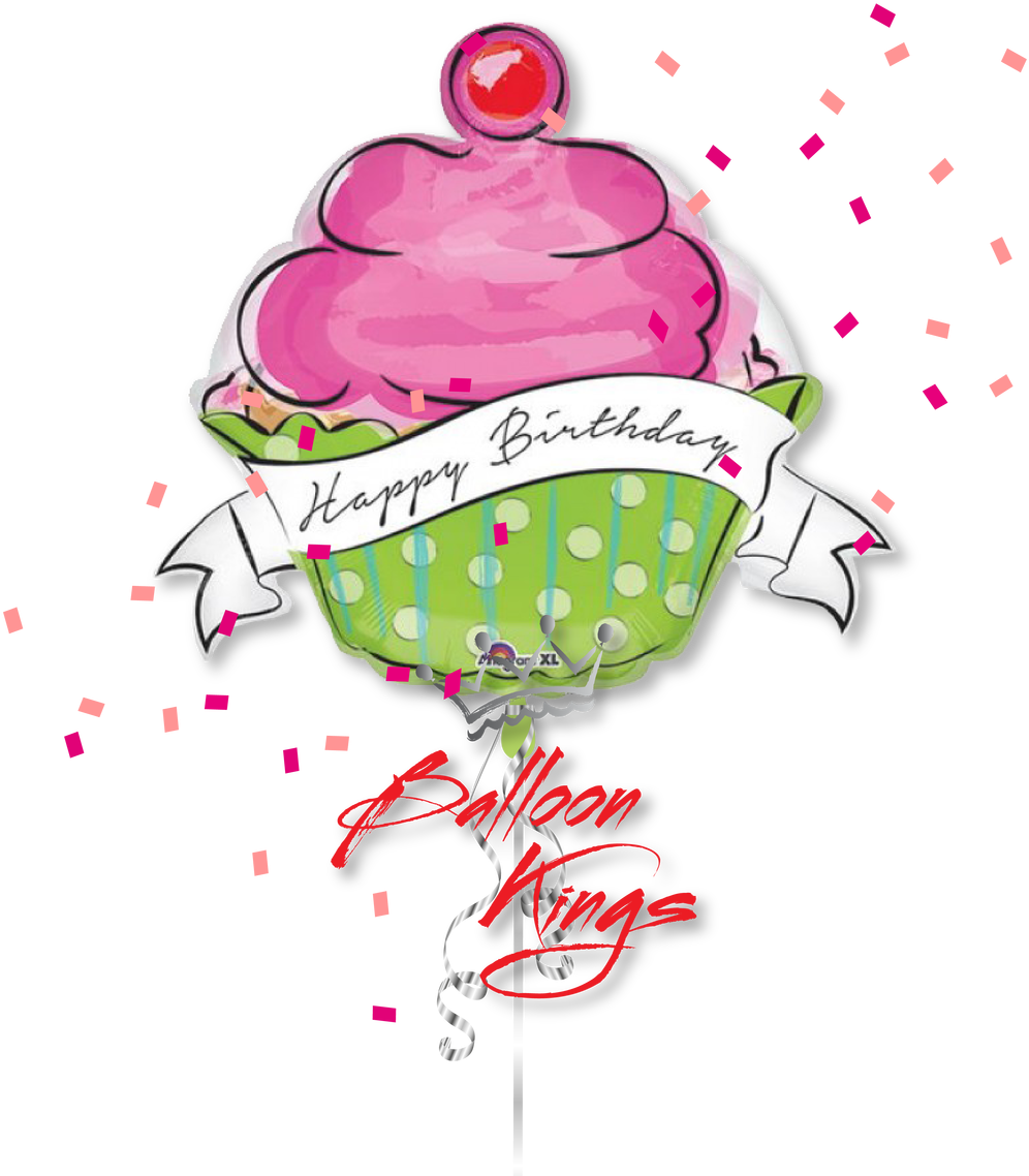 Happy Birthday Cupcake Balloon