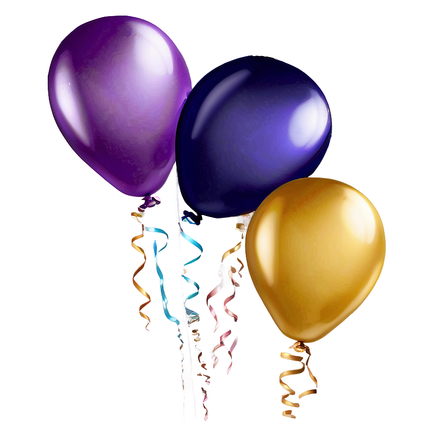 Happy Birthday Golden Balloons Png 05032024