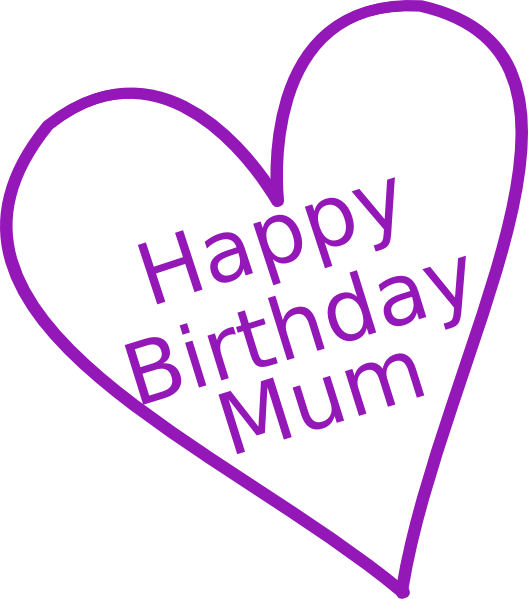 Happy Birthday Mum Heart Graphic