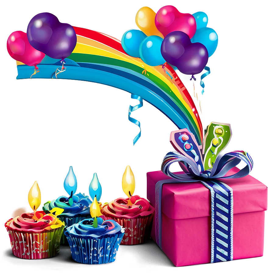 Happy Birthday Rainbow Png Kuv