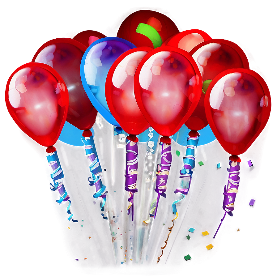 Happy Birthday Red Balloons Png Nuh98