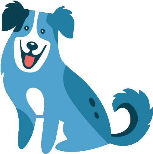 Happy Blue Cartoon Dog