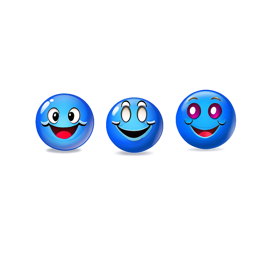 Happy Blue Emojis Png Series 06282024