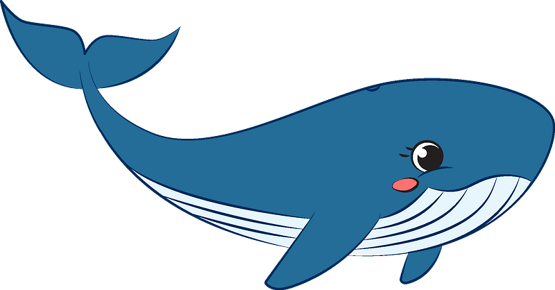 Happy Blue Whale Cartoon
