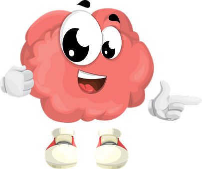 Happy Brain Character Cartoon