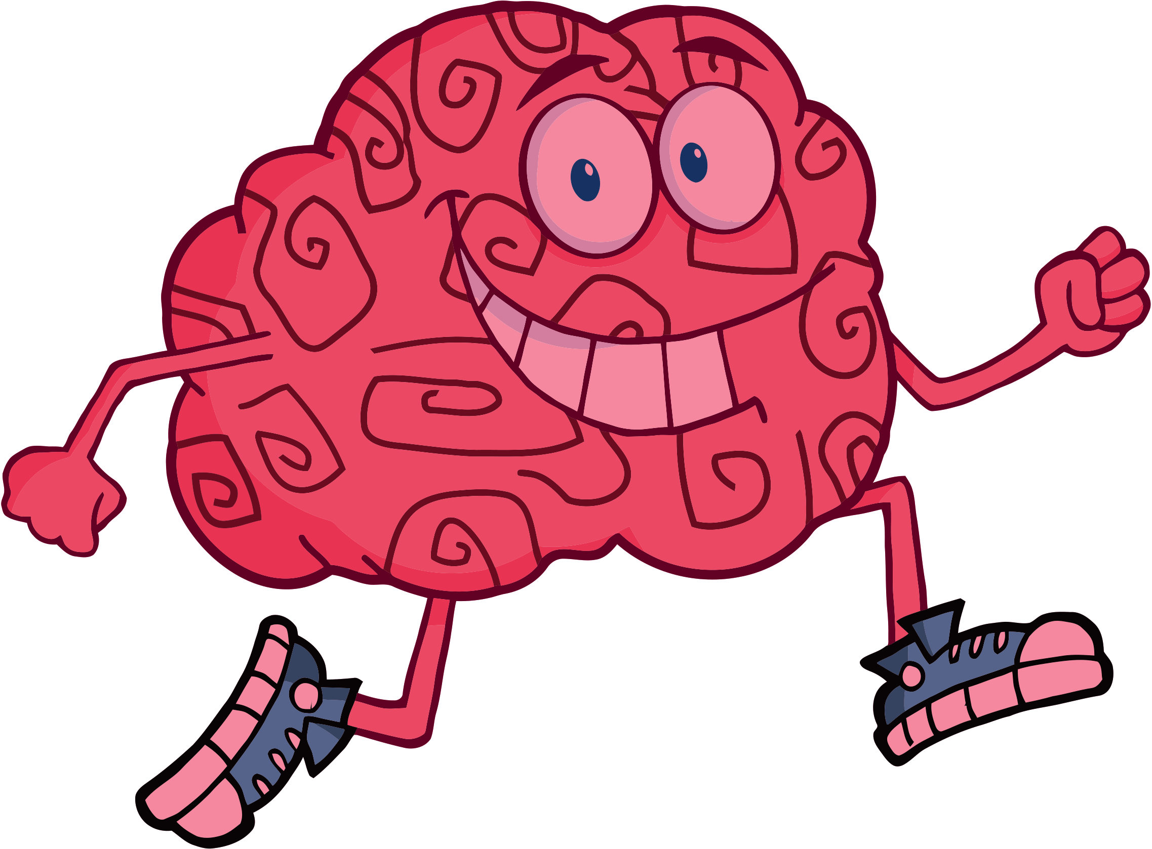 Happy Brain Character Running