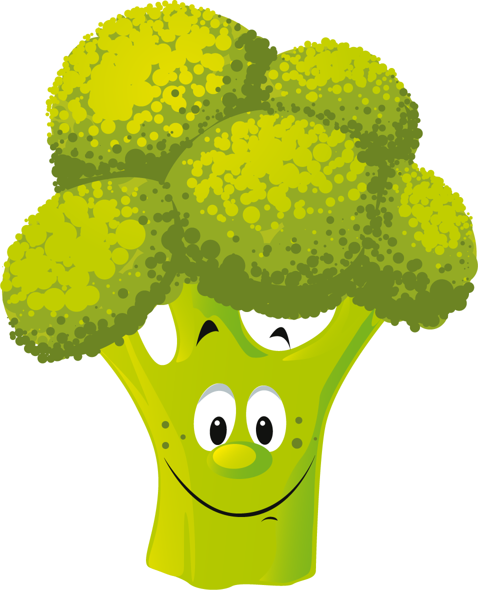 Happy Broccoli Character