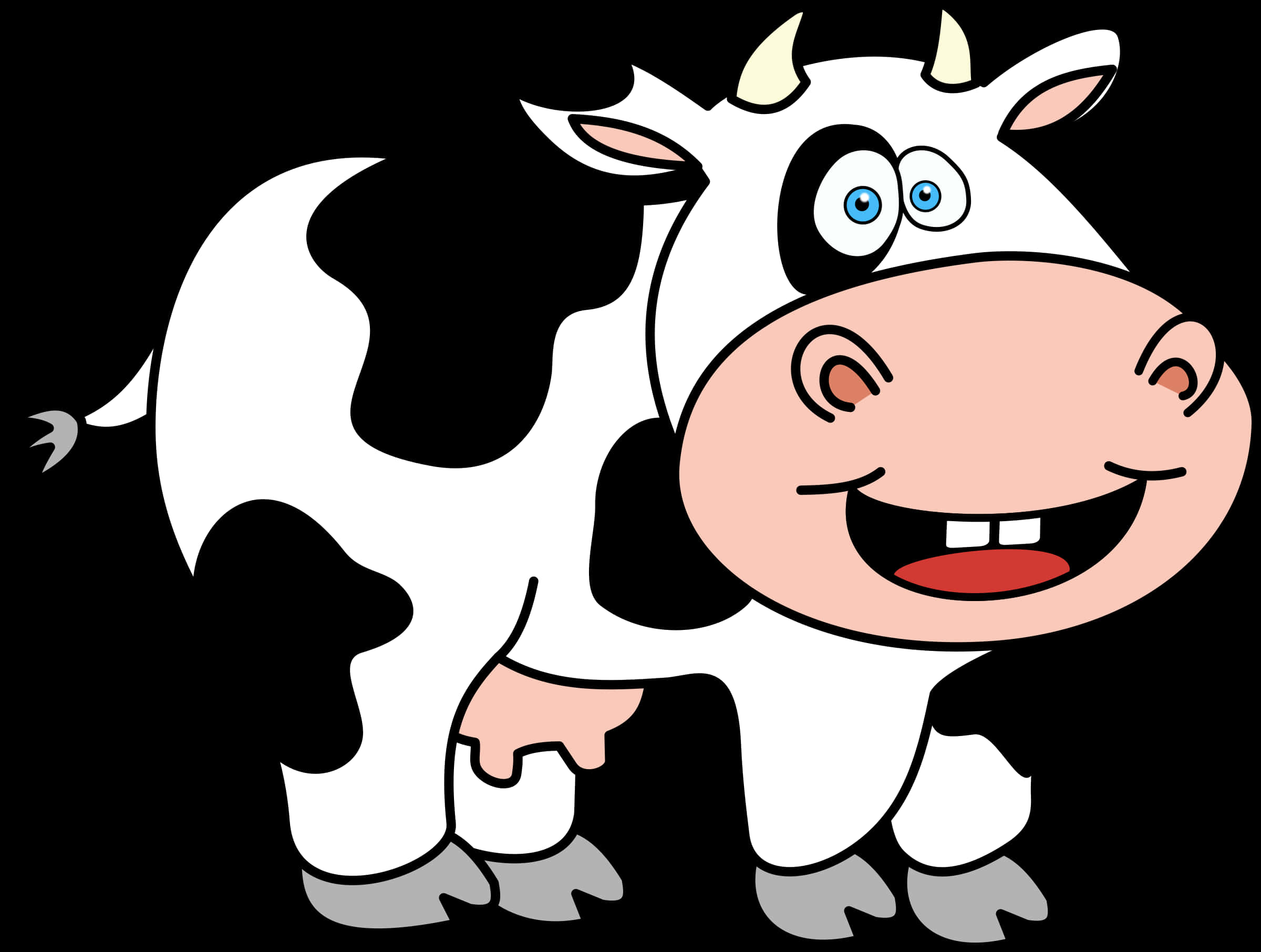 Happy Cartoon Cow Illustration