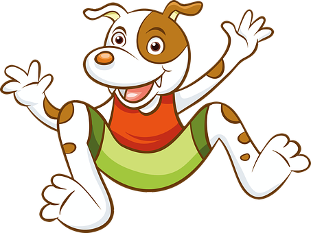 Happy Cartoon Dog Jumping