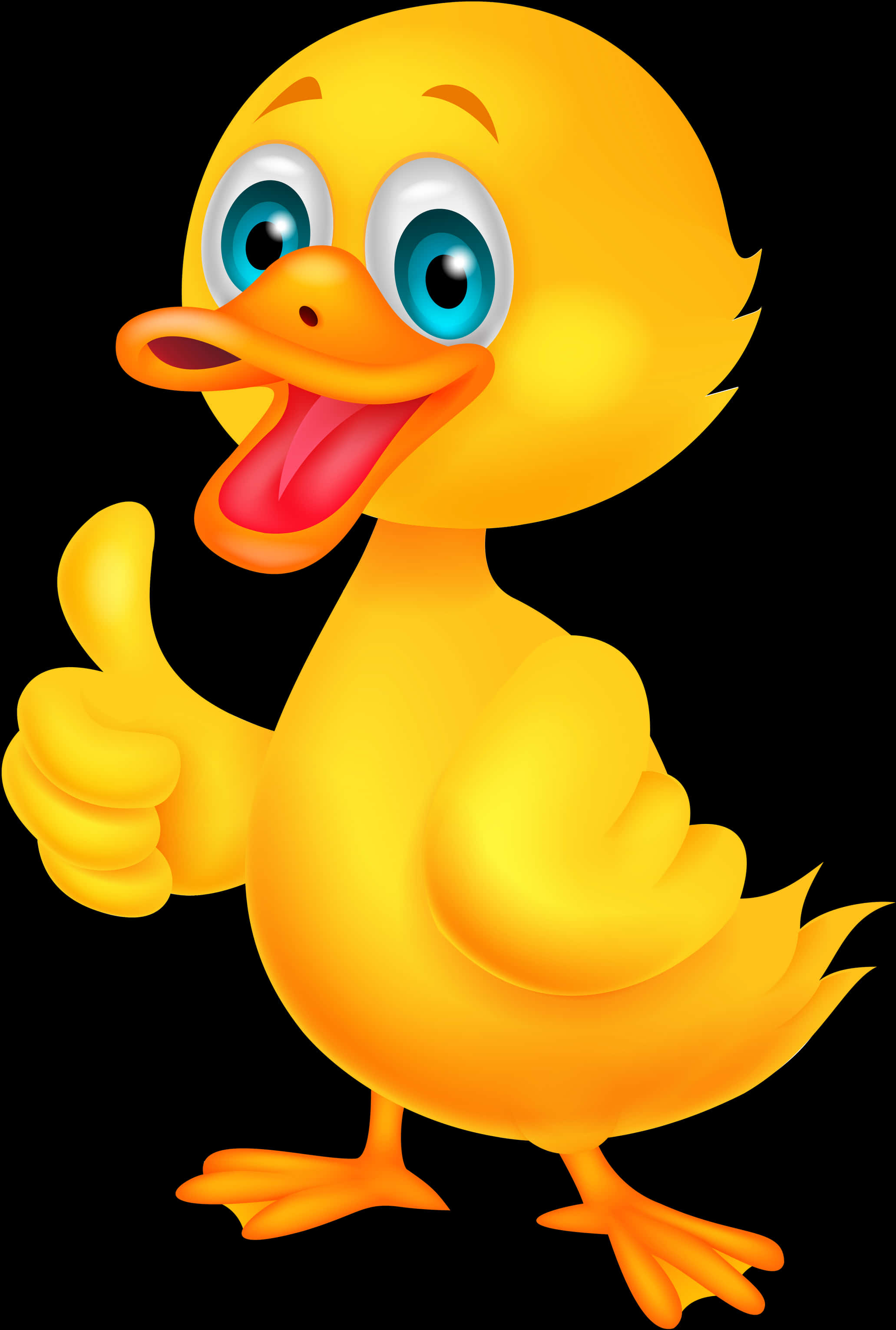 Happy Cartoon Duck Giving Thumbs Up