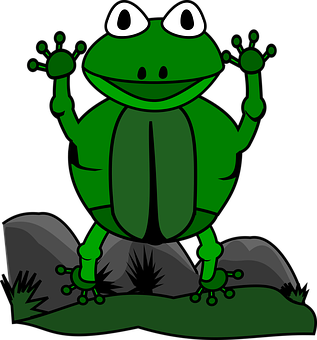 Happy Cartoon Frogon Lily Pad