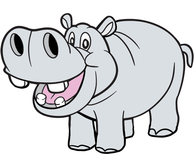 Happy Cartoon Hippo