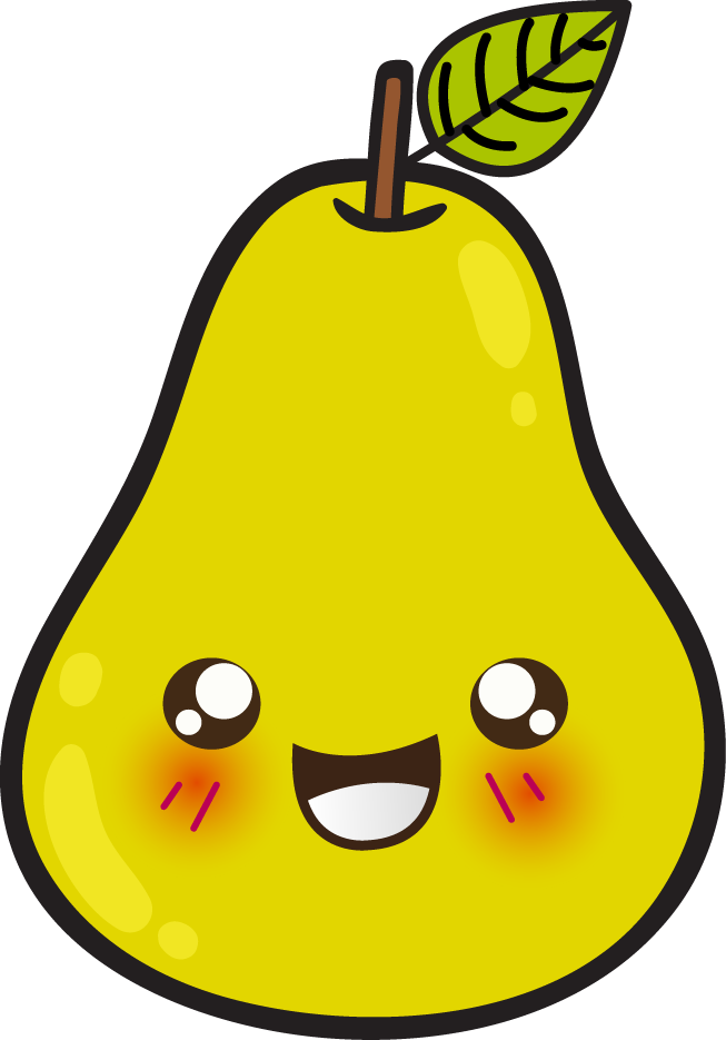 Happy Cartoon Pear Graphic