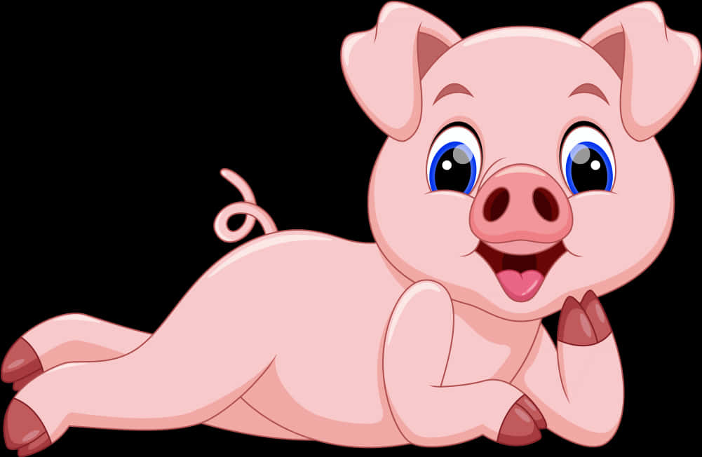 Happy Cartoon Pig