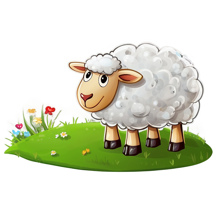 Happy Cartoon Sheep Png Qjy98